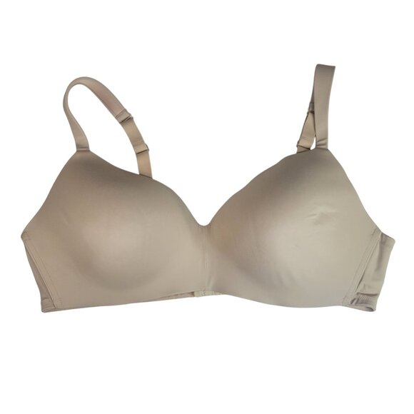 Cacique Lightly Lined T Shirt No Wire Bra Tan 44D Adj Full Coverage Seamless - Picture 8 of 10